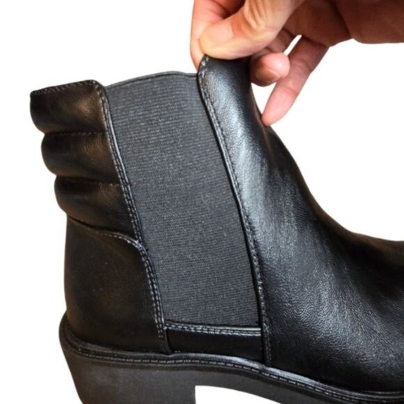 White Mountain Black Leather Ankle Booties - Picture 7 of 16